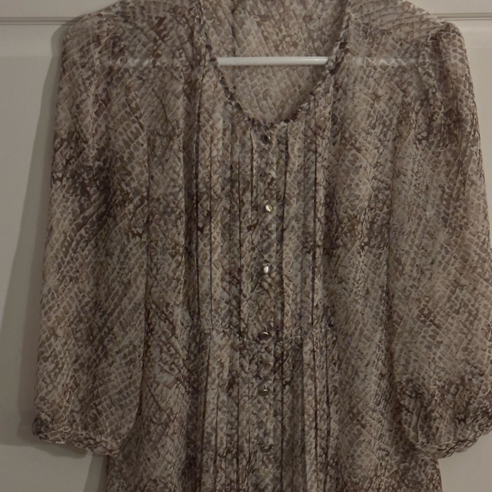 Talbots Snakeskin Print Sheer Blouse With Tank Top Size‎ 6
